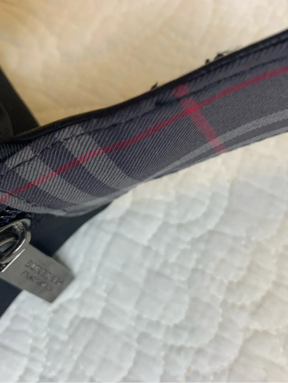 Authentic Burberry Fragrance Black Nylon Weekend Overnight Bag